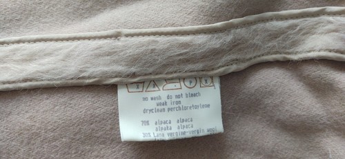 MARGON Longhair Alpaca Cocoon Oversize Powder Pink Nude Coat Made in Italy - Picture 16 of 18