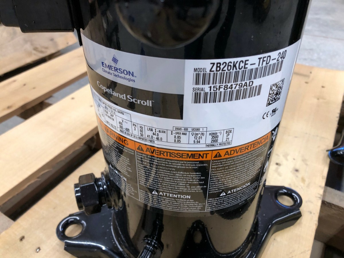 Copeland ZB26KCE-TFD-240 2-4HP ZB*KC Scroll Compressor 460V