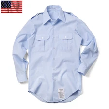 AIR FORCE USAF REGULATION SHIRT MENS LONG SLEEVE UNIFORM DRESS BLUE ALL SIZES 