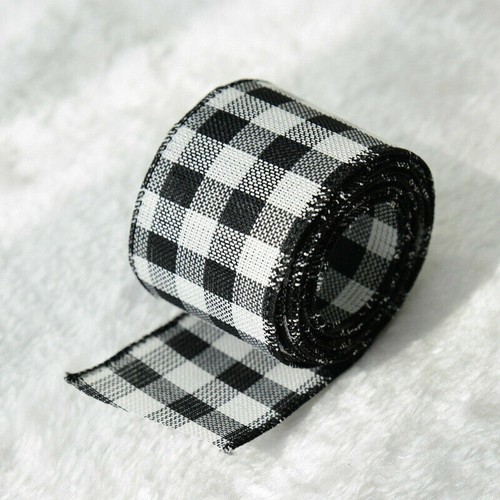 4 Mètres Noël Ruban Bowknot Plaid Jute Gros Grain Cadeau Emballage Décor - Photo 14 sur 17