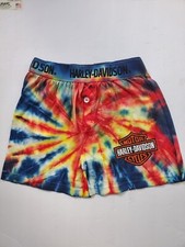 RARE HARLEY DAVIDSON BORN TO RIDE TIE DYE BOXER PAJAMA SHORTS YOUTH SIZE 6