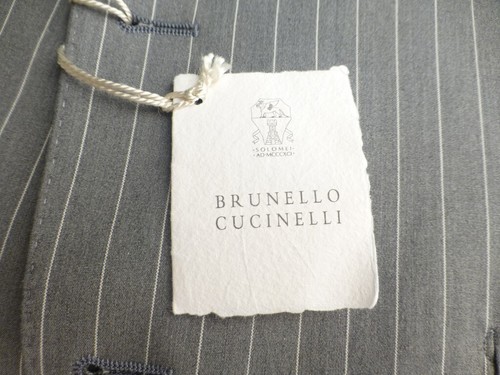 Brunello Cucinelli Blazer 46/36 New Cotton Gray Stripes Jacket NWT Stretch - Picture 6 of 8