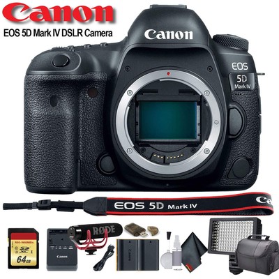 Canon EOS 5D Mark IV DSLR Camera (Intl Model) (1483C002) W/Bag, Extra Battery, L