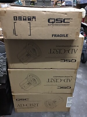 (LOT OF 4) QSC ISA300Ti Commercial Power Amplifier + 3 AD-CI52T Speakers - NEW