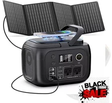 SALE! 300W Portable Power Station with Solar Panel 40W, 260Wh Solar Generator