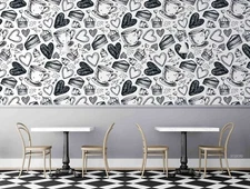 3D Coffee Cake Pattern Wallpaper Wall Mural Removable Self-adhesive Sticker2036