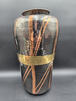 Large Brass Floor Vase 16