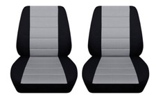 Fits 1978 Ford Bronco Black And Silver Front Low Back Bucket Seat Covers