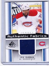 13-14 2013-14 SP GAME USED P.K. SUBBAN FABRICS JERSEY AF-PS MONTREAL CANADIENS