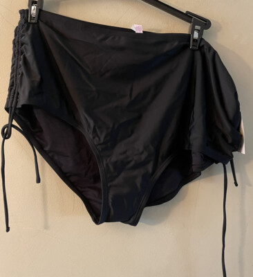 SO juniors plus black Swimsuit bottom size 3X 24W-26W hihg waist New with tags 