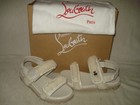 100% AUTHENTIC NEW WOMEN LOUBOUTIN LOCK COOL WHITE WOOL SANDALS US 8 — photo 2