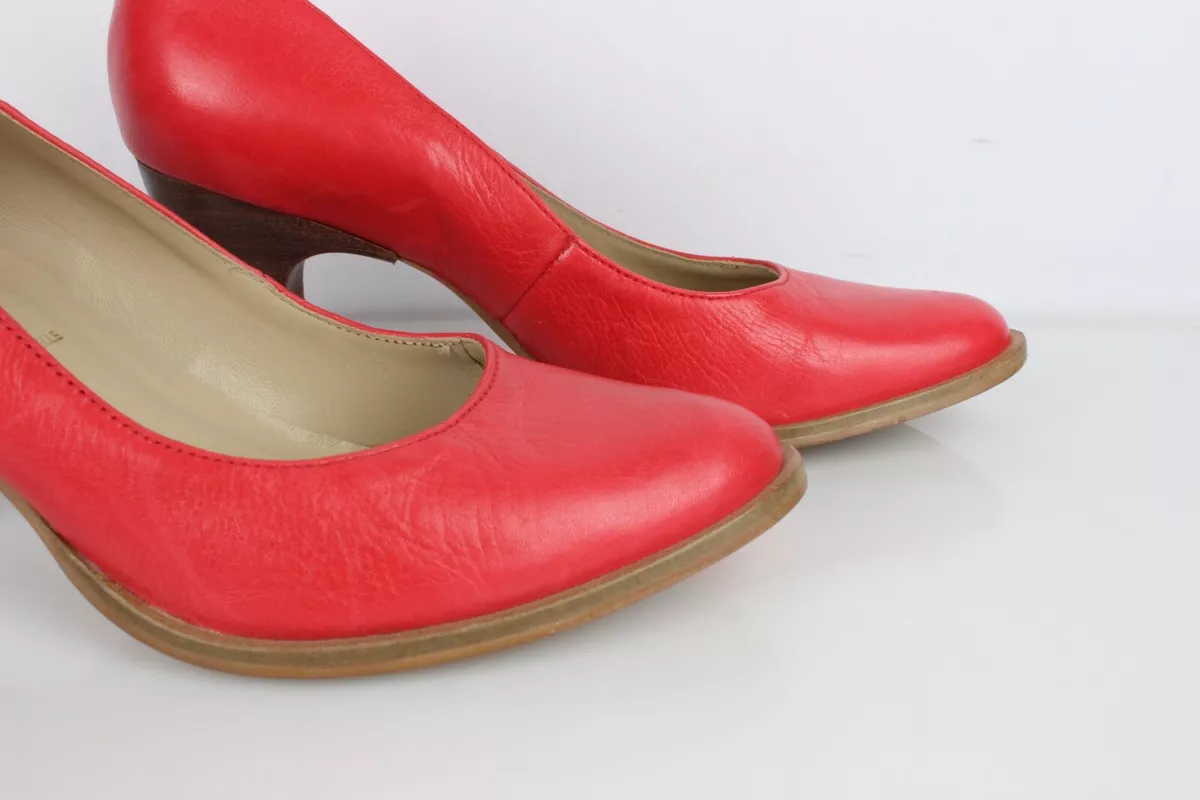 SAN MARINA Escarpins cuir corail T 36 Tr s bon tat eBay