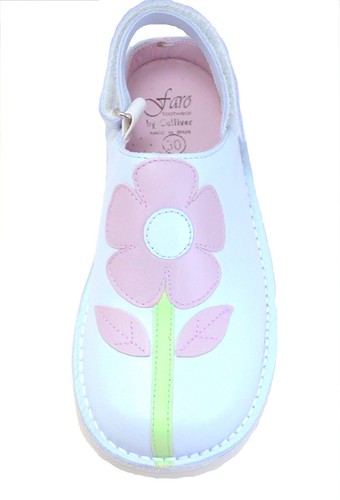 DE OSU-FARO -Spain -Girls Blue Leather Lavender Flower Clogs -European -Size 7 - Picture 3 of 4