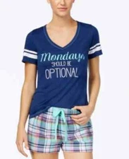 Jenni Graphic-Print Pajama T-Shirt Mondays XS