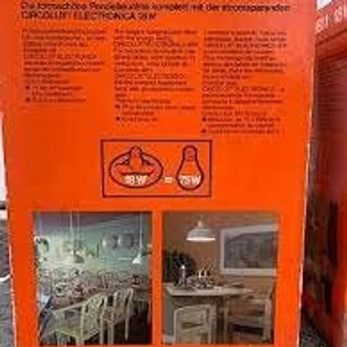 1970er Neue Osram Circolux Combi 1 Spaceage Ufo Pendel Lampe 18W in OVP gelb Ger - Bild 2 von 2