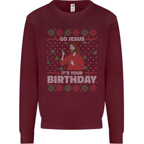 Go Jesus Its Your Birthday Funny Christmas Kids Sweatshirt Jumper - Picture 3 of 82