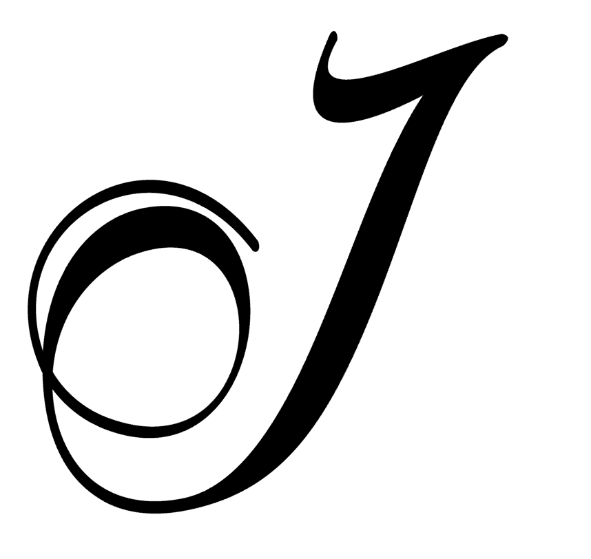 I Monogram Script Initial Letter Vinyl Decal Sticker For Home Cup Car Wall a1181