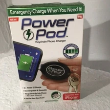 Power Pod Emergency Keychain Phone Charger As Seen On TV For iPhones Reusable