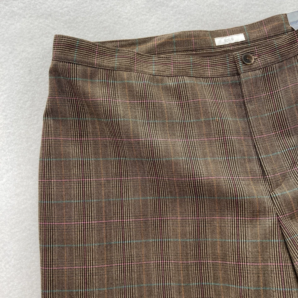 Apt. Pantalón 9 The Wallace Para Mujer 16 Calce Clásico Marrón Mezcla de Lana a Cuadros Sin Dobladillo Foto 3 de 4