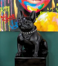 79627 Figur Bulldogge Bulldog Hundemotiv Kunstharz schwarz 41 x 22 x 40cm