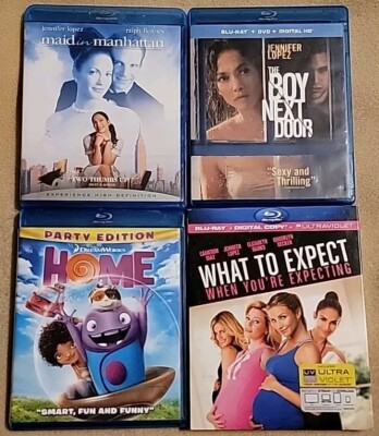 Jennifer Lopez Blu-ray LOT Of 4: Maid Manhattan Boy Next Door Home What Expect