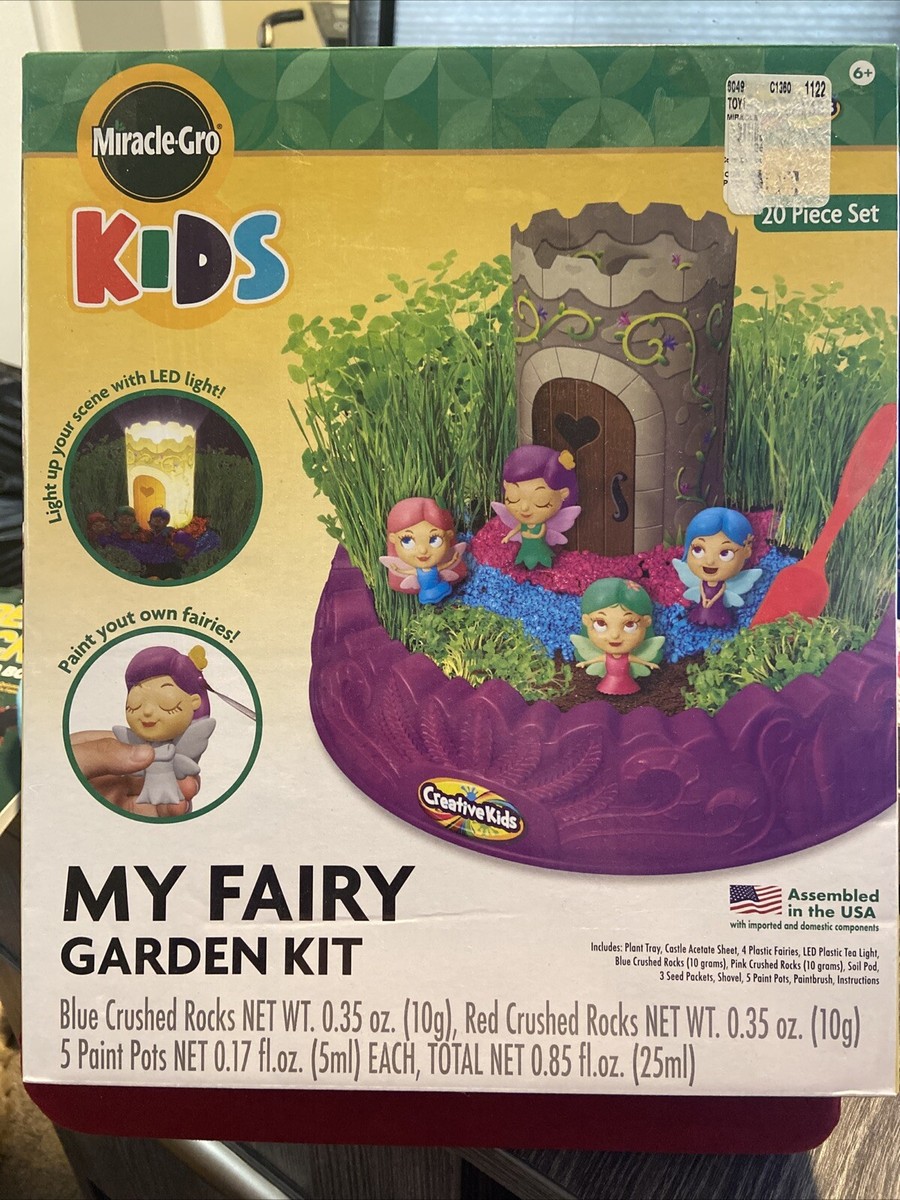 Miracle Gro Kids MY FAIRY GARDEN Kit DIY Magical to Plant, Grow