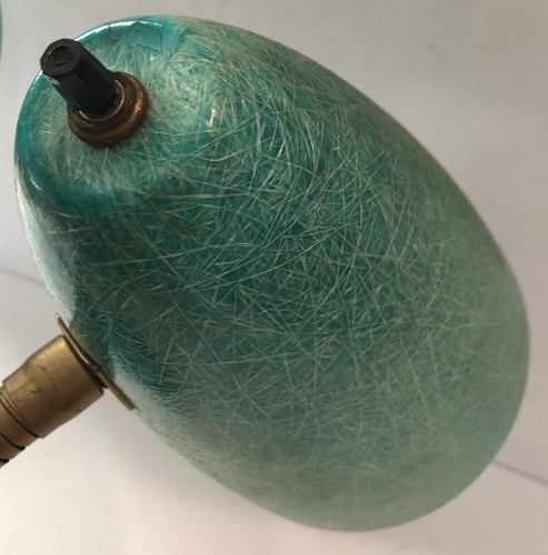 Vintage doppelte Schwanenhals Schreibtischlampe MCM grün Fiberglasschirme ~ funktioniert super! - Bild 8 von 12