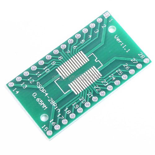 10pcs TSSOP28 SSOP28 Adapter SMD PCB convert to DIP 28 For AD9851 AD9850 New - 第 1/4 張圖片