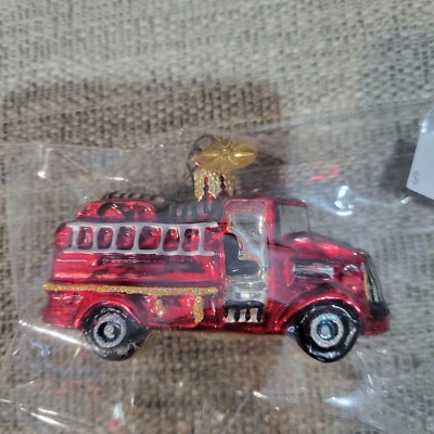 Christopher Radko Ornament Fire Truck Radko Tag