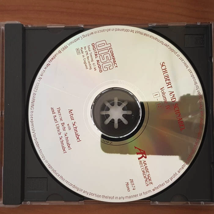 SCHUBERT AND SCHNABEL An Historical Recording Volume IV  EX/EX(CD) - Bild 3 von 4