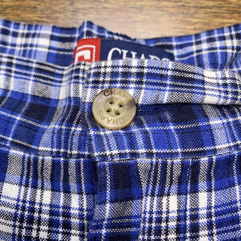 Chaps Bermuda Shorts Boys 18 Blue Plaid - Imagem 3 de 4