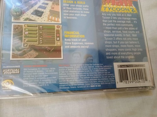 Mall Tycoon 1 & 2 (2003, Windows PC CD-ROM) ** BOTH ARE NEW SEALED ** - Picture 4 of 4
