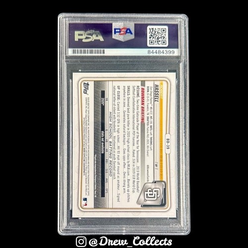 2020 Bowman Chrome 1st Robert Hassell Auto PSA/DNA Inscribed Signed IP - Picture 2 of 2