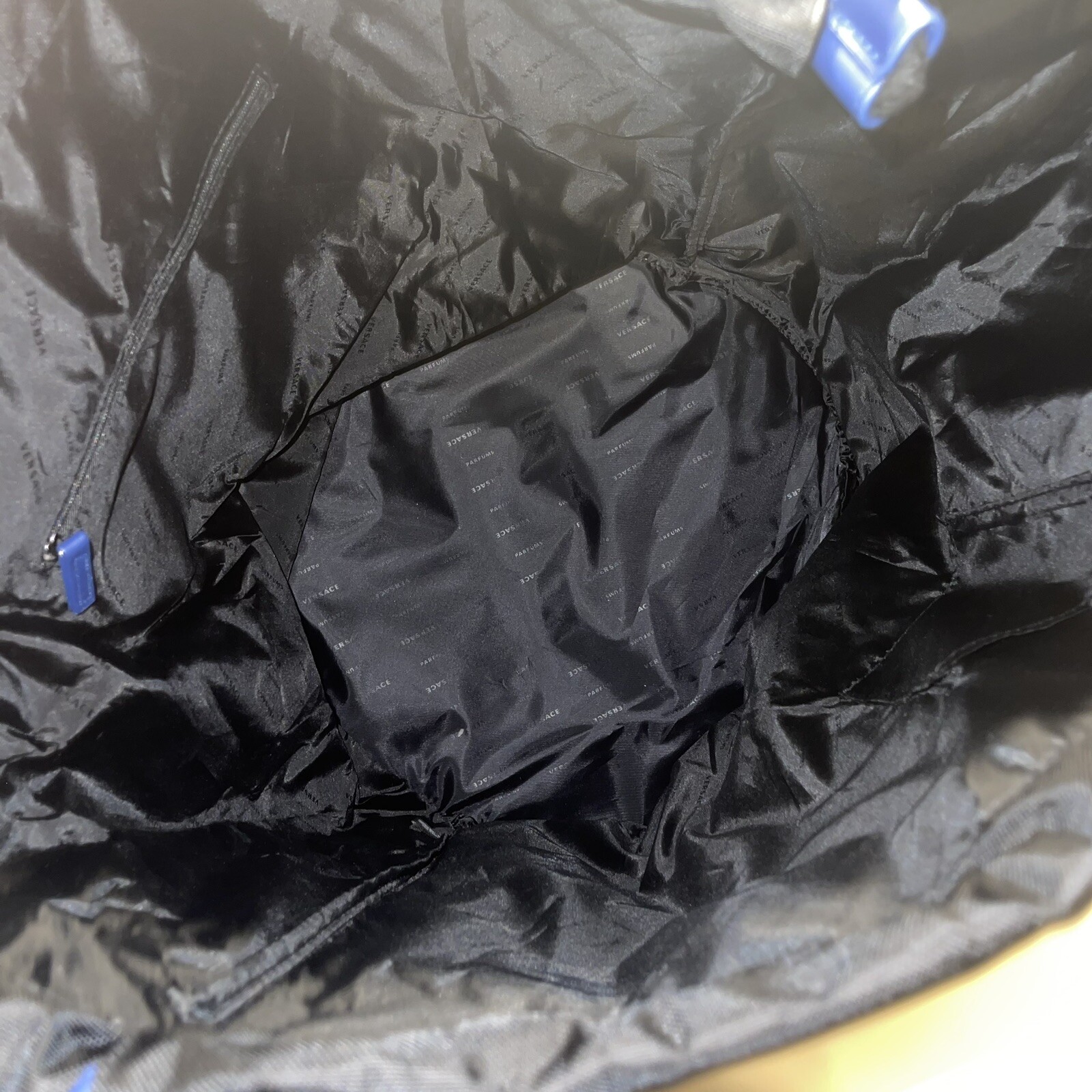 Versace Parfum Drawstring Backpack Blue Black Med… - image 8