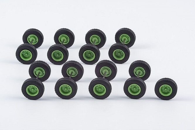 Vk-Models 99043 - 1/87 Accessories Wheelset Individually Tired 12.75 mm, 8 Axles