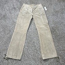WILSON LEATHER Women  s 8 Maxima 30x32 Tan Suede Cargo Pants Drawstring Cuff NEW