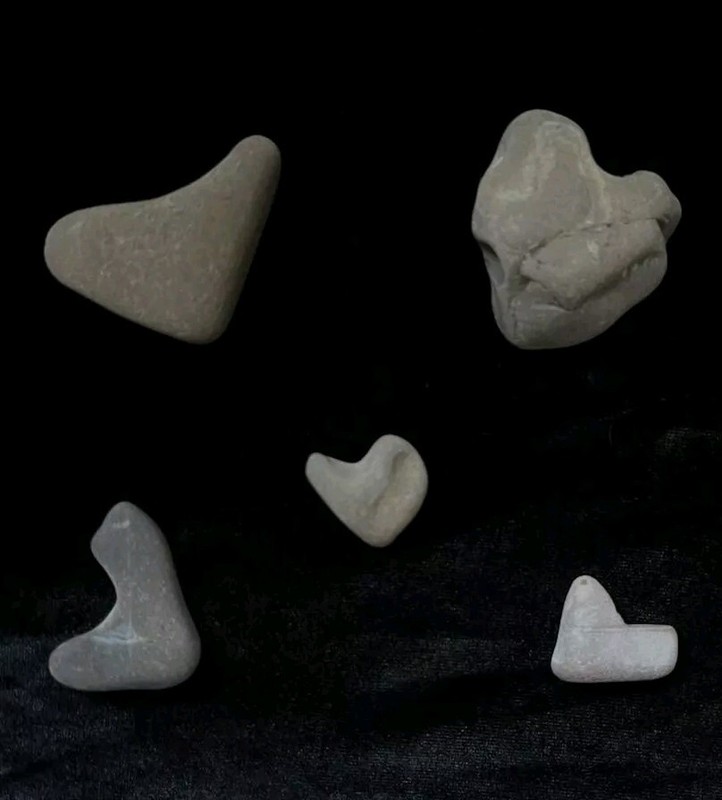 5 Natural Heart ❤️ Shaped CA Pacific Beach Stones Love Rocks pebble art craft 