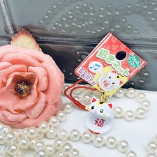 Japan Lucky Cat Castanets Cell Phone Charm Strap kawaii