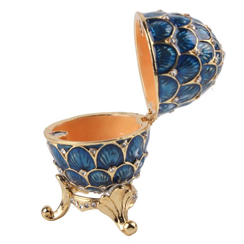 Enameled Easter Egg Vintage Jewelry Organizer Trinket Box Decoration Craft GDM - Picture 12 of 12