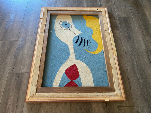Vintage Mid-Century Joan Miro Needlepoint "1925 Smoker Head LOWEST I WILL GO - Picture 6 of 7