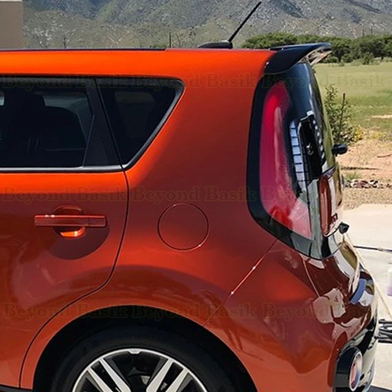 Para Kia Soul 2014-17 2018 2019 alerón estilo fábrica techo cola ala negro brillante Foto 2 de 4