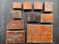 Lot of 10 Vintage Copper Letterpress Printer's Blocks Group Photos