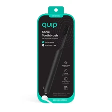 Quip Sonic Toothbrush Adult All-Black Smart Rechargeable Electric Full Head