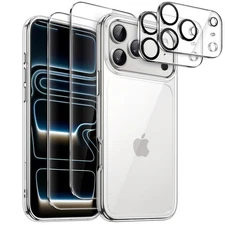 JETech 5 in 1 Case for iPhone 17 Pro Max with Screen and Camera Lens Protectors
