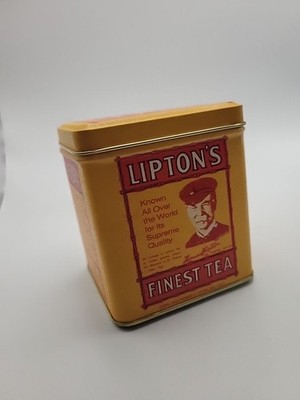 Vintage Copy Of Early Lipton Tea Ads  4'' Tall No Dents Or Scratches
