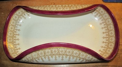 Antique Royal Worcester Celery or Asparagus Curved Plate Regency Pattern 1888