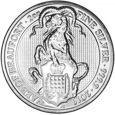 2019#SILVER 2oz Queens Beasts VALE OF BEAUFORT  Bullion Coin I CAP I BOXED .8