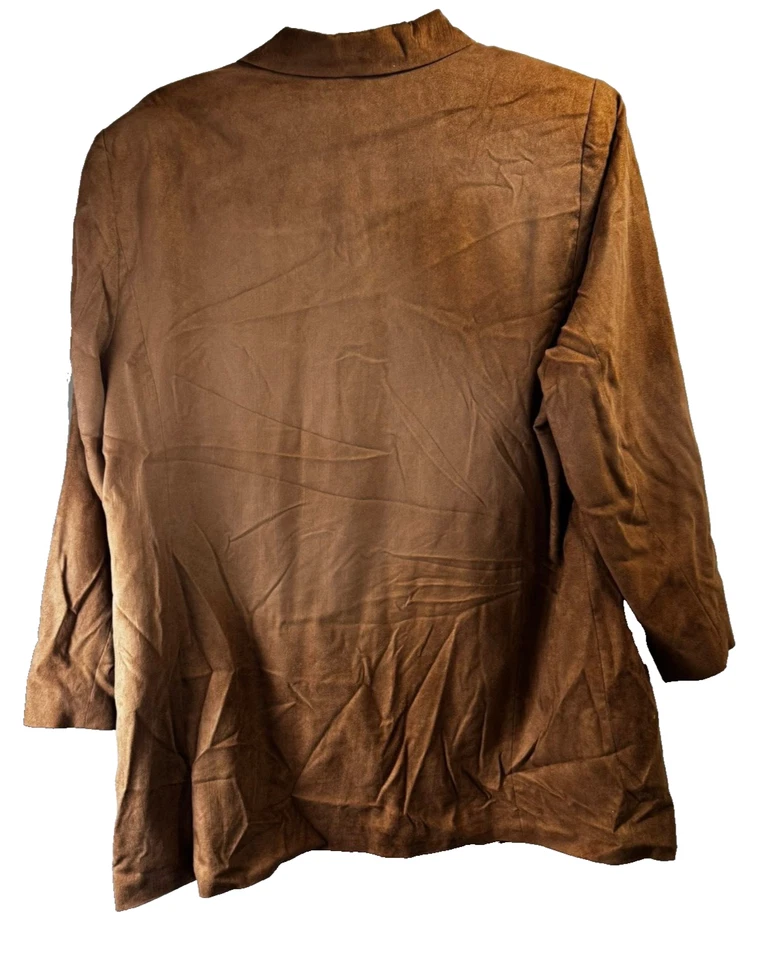 Norm Thompson Women's Brown Flannel Blazer - Size: 2XL - Color: Brown - Image 4 of 4