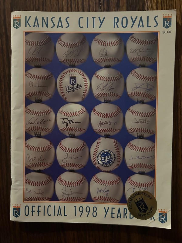 Kansas City Royals Official 1998 Yearbook MLB Baseball Mike Sweeney Jeff King 