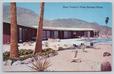 Bing Crosby Palm Springs Home 1954 Plastichrome Postcard California Desert